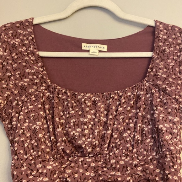 ⭐️ Y2K Aeropostale Ditsy Floral ruched cropped top size s - Picture 2 of 10